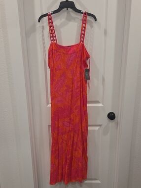 Vince Camuto Pink and Orange Maxi Dress